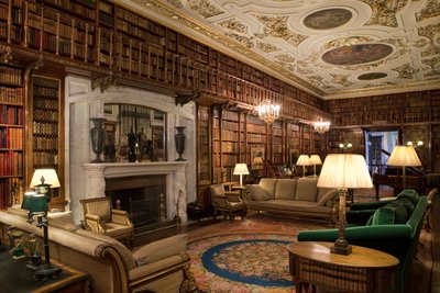 Die Bibliothek, Chatsworth House, Derbyshire von Unbekannt Unbekannt