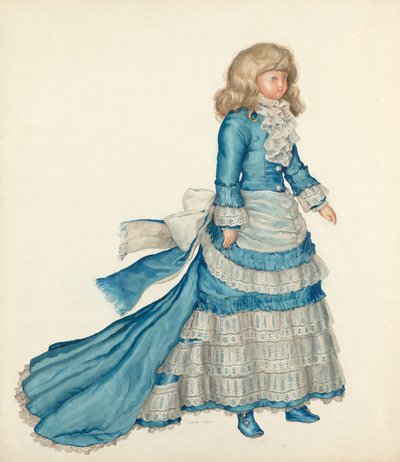 Puppe im blauen Kleid, 1935-1942 von Lillian Causey
