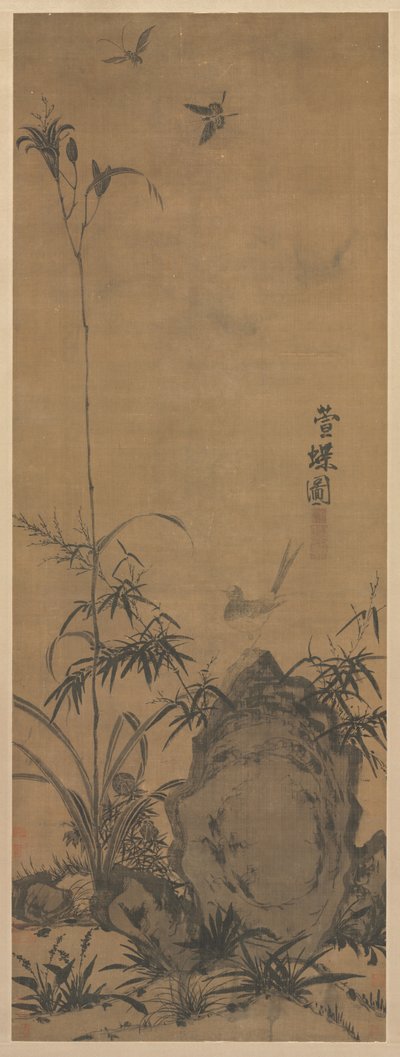 Lilie und Schmetterlinge von Liu Shanshou