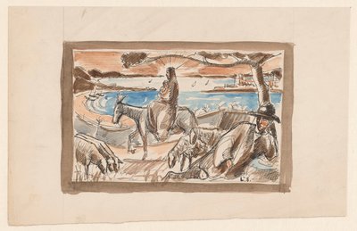Flucht nach Ägypten von Lodewijk Schelfhout (signed by artist)