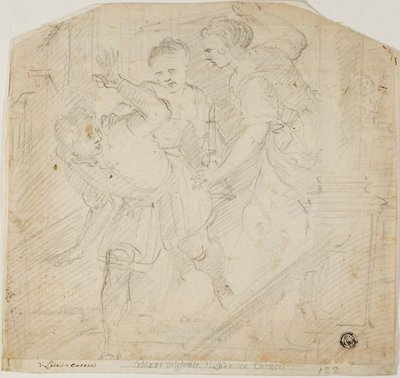 Zwei Frauen jagen einen Mann von Lodovico Carracci