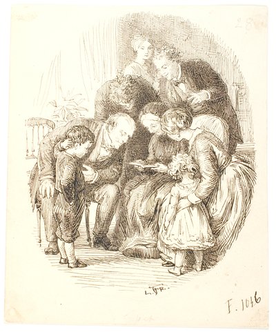 Vorlesen. Familiengruppe von Lorenz Frølich
