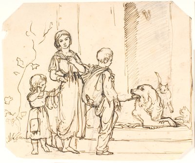 Drei Bettelkinder von Lorenz Frølich