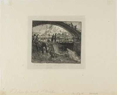 Schleuse des Canal Saint-Martin von Louis Auguste Lepère