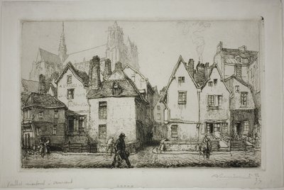 Alte Häuser, Amiens von Louis Auguste Lepère