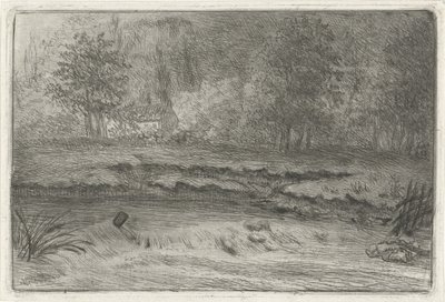 Fluss mit Wasserfall von Louis Bernard Coclers