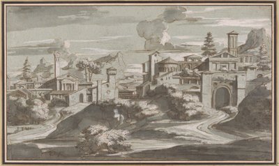 Imaginäre klassische Landschaft von Louis Cheron