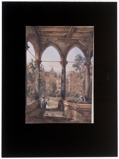 Der Innenhof des Heidelberger Schlosses von Louis Desire Thienon