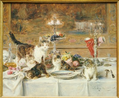 Nach dem Abendessen Gäste von Louis Eugene Lambert