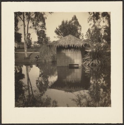 Hütte am Teich von Louis Fleckenstein