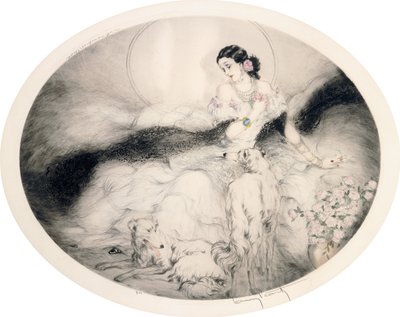 Dame mit Kamelien, ca. 1917 von Louis Icart