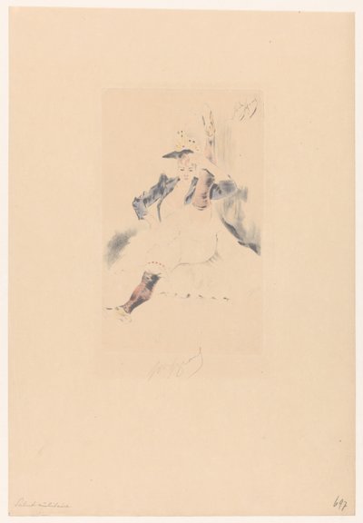 Grüßende Cancan-Tänzerin von Louis Legrand (signed by artist)