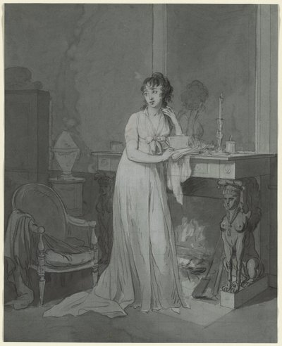Frau vor einem Kamin von Louis Leopold Boilly
