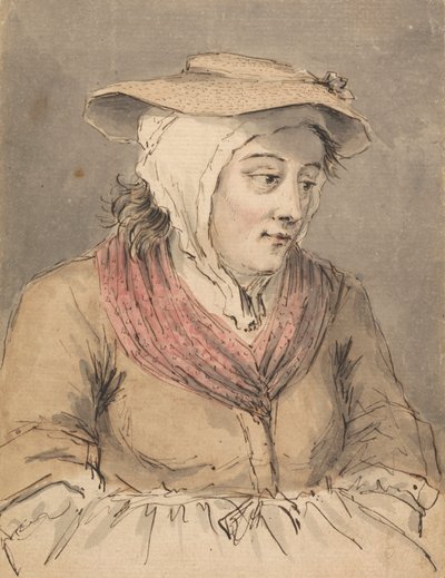 Eine Fischerin, Hände unter der Schürze von Louis Philippe Boitard
