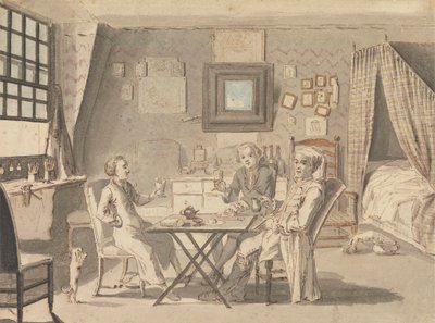Selbstporträt mit zwei jungen Männern von Louis Philippe Boitard