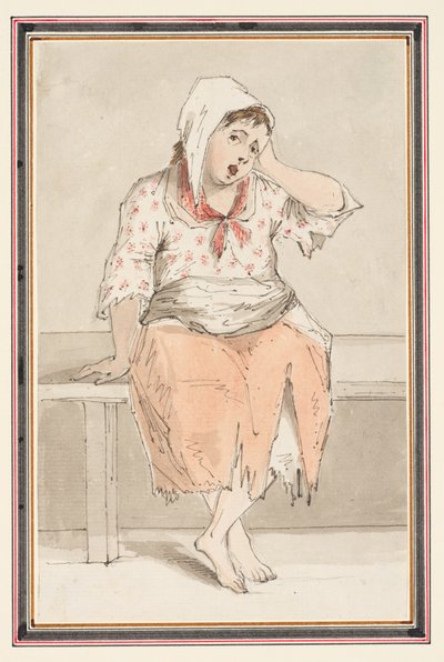 Studie einer sitzenden Frau von Louis Philippe Boitard
