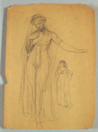 Studie einer verschleierten nackten Figur von Louis Schaettle