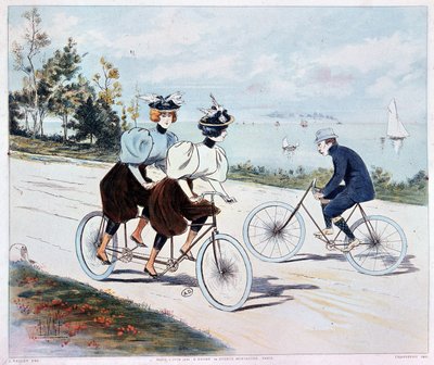 Tandem - Zeichnung von L. Vallet von Louis Vallet