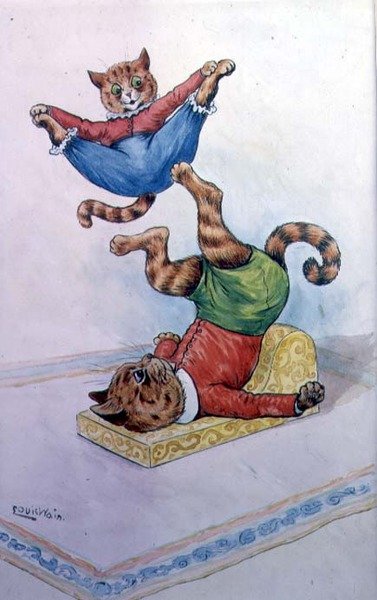 Katzen tollen herum von Louis Wain