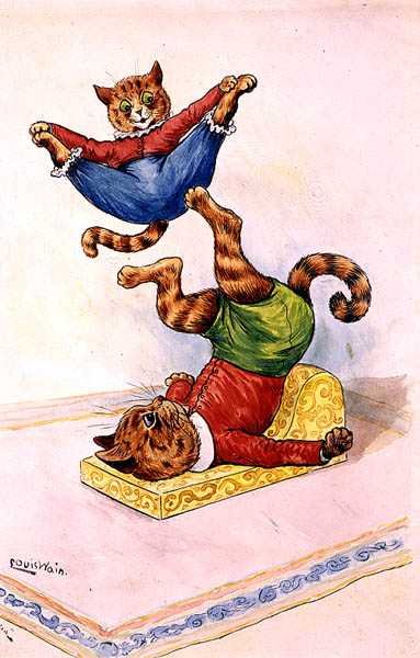 Die Akrobaten, ca. 1905 von Louis Wain
