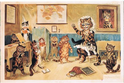 Die freche Katze, Postkarte, 1960er Jahre von Louis Wain