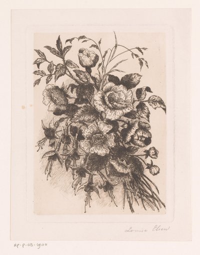 Blumenstillleben mit Rosen und Anemonen von Louise Elsen (attributed to)