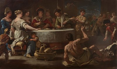 Der reiche Mann und der arme Lazarus, 1680. von Luca Giordano