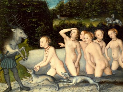 Diana und Aktaeon von Lucas Cranach the Elder