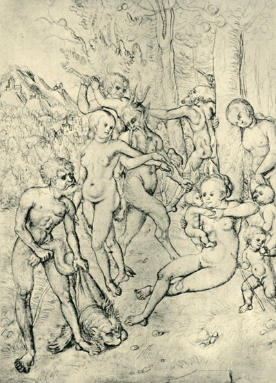 Satyrn und Nymphen, 1520-1530, 1943 von Lucas Cranach the Elder