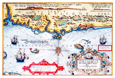 Seekarte der Bretagne-Küste von Lucas Janszoon Waghenaer