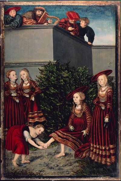 König David und Bathseba von Lucas the Elder Cranach