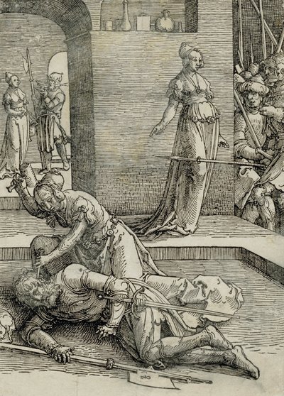 Jael tötet Sisera, 1515-19 von Lucas van Leyden