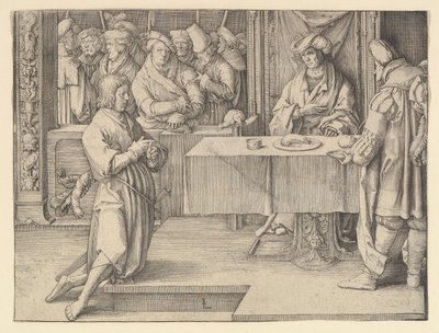 Joseph deutet die Träume des Pharao, 1512 von Lucas van Leyden
