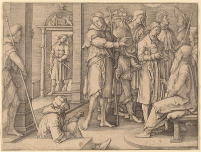 Joseph deutet seinen Traum für Jakob von Lucas van Leyden