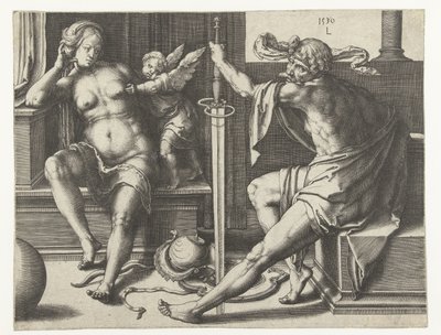 Mars, Venus und Cupido von Lucas van Leyden