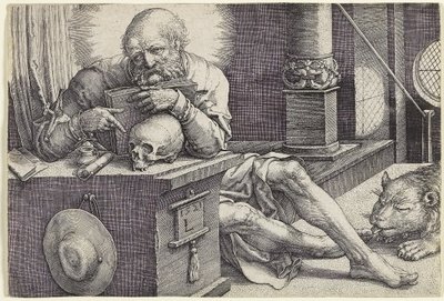 Heiliger Hieronymus in seinem Studierzimmer, 1521 von Lucas van Leyden