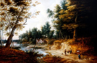 Eine bewaldete Landschaft von Lucas van Uden