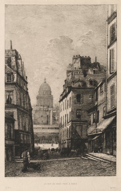 La rue du Haut Pavé in Paris von Lucien Gautier