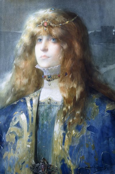 Porträt von Sarah Bernhardt von Lucien Guirand de Scevola