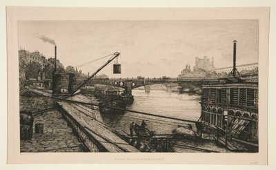 Le pont des Saints-Peres in Paris von Lucien Marcelin Gautier