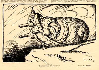 Le Rire rouge, Satirisch in Schwarz-Weiß von Lucien Metivet