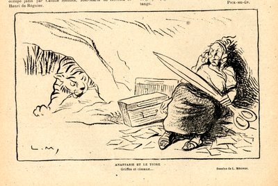 Le Rire rouge, Satire in Schwarz-Weiß von Lucien Metivet