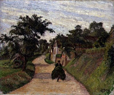 Eragny, die Straße von Gisars nach Bazincourt von Lucien Pissarro
