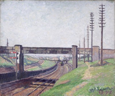 Wells Farm Eisenbahnbrücke, Acton von Lucien Pissarro