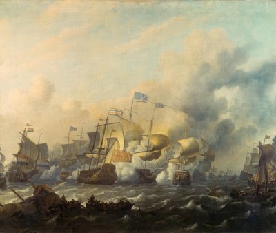 Eine Seeschlacht zwischen Holländern und Engländern von Ludolf Backhuysen