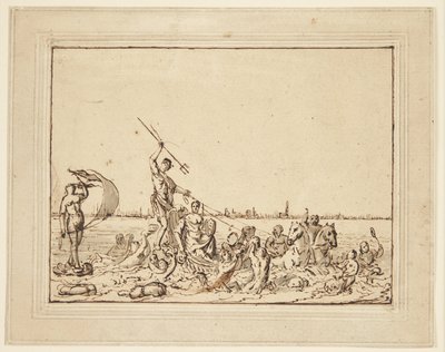 Allegorie auf Amsterdam als Hafenstadt von Ludolf Bakhuizen