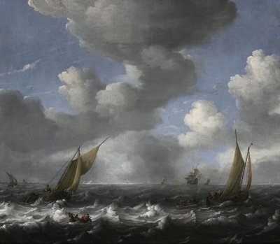 Meereslandschaft mit Fischerbooten von Ludolf Bakhuizen
