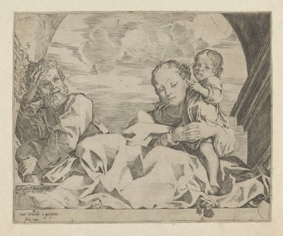 Heilige Familie unter einem Bogen von Ludovico Carracci