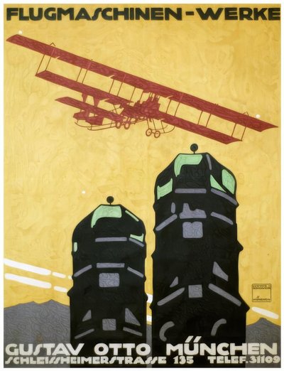 Flugmaschinen – Werke, Gustav Otto München von Ludwig Hohlwein