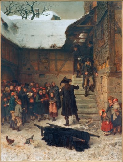 Hessisches Leichenbegängnis im Winter von Ludwig Knaus